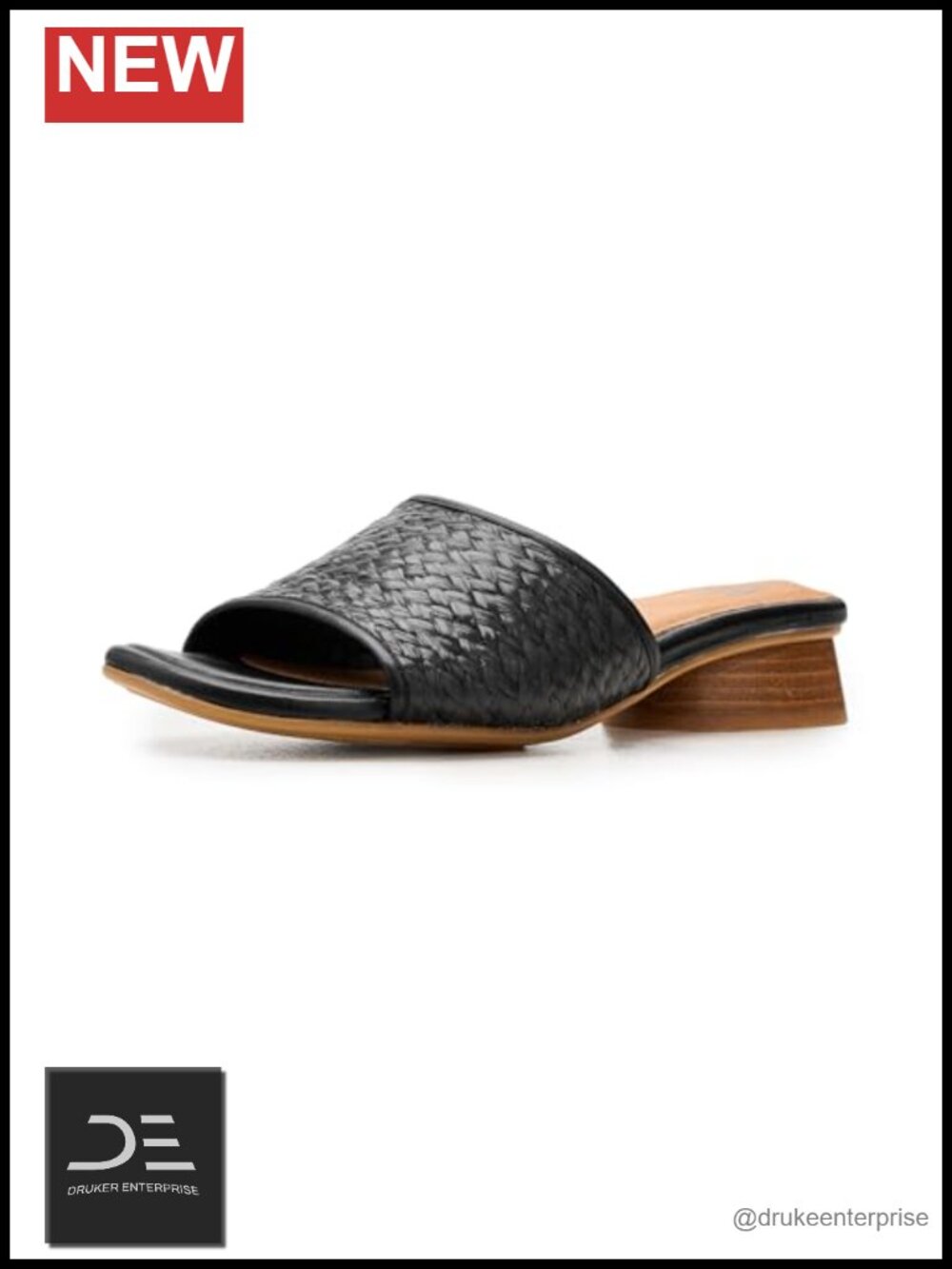 Söfft Sahara Women's Leather Slide Sandals Square Toe Slip-On Comfort Flare Heel